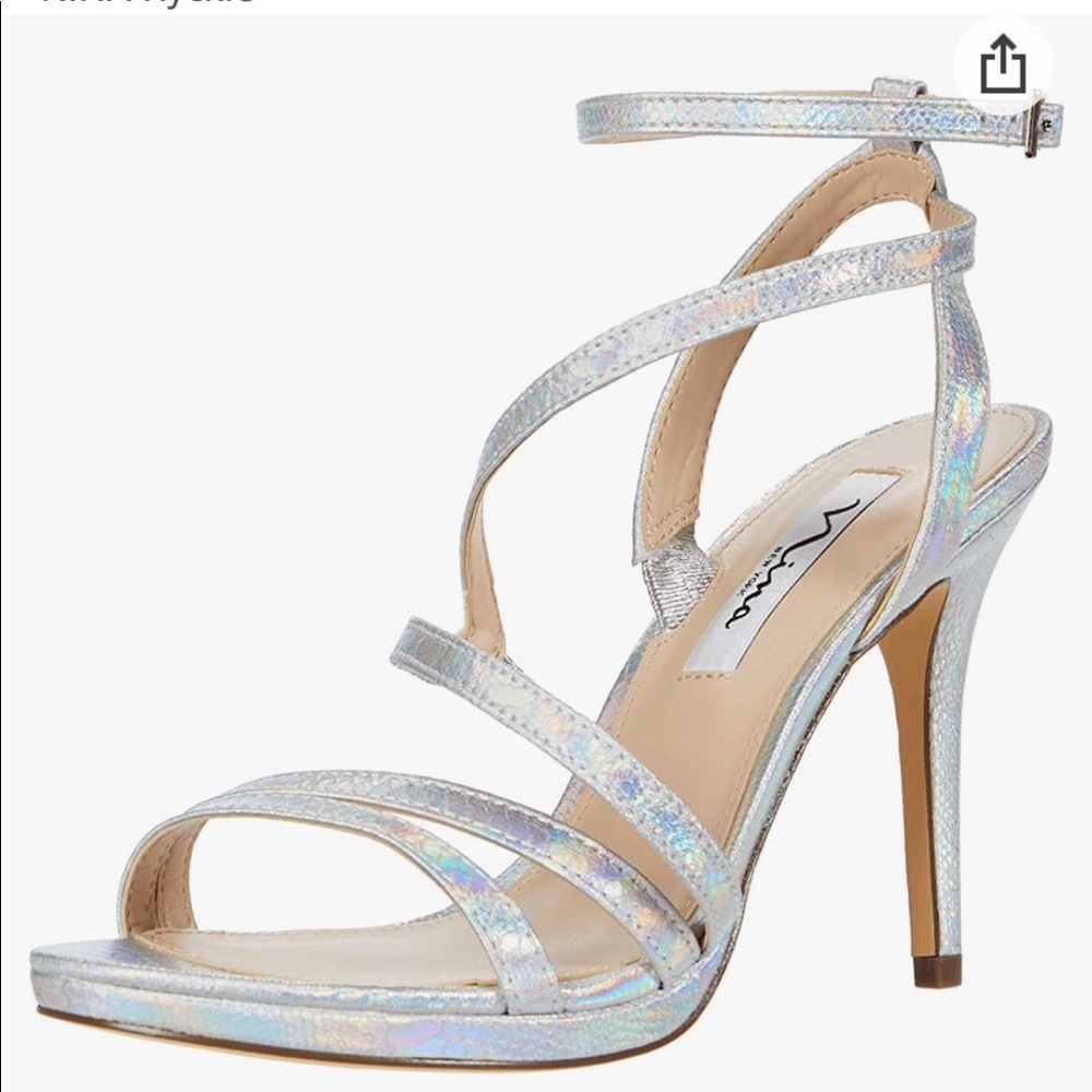 NINA Ryckie Silver Holo Lizzie Heels